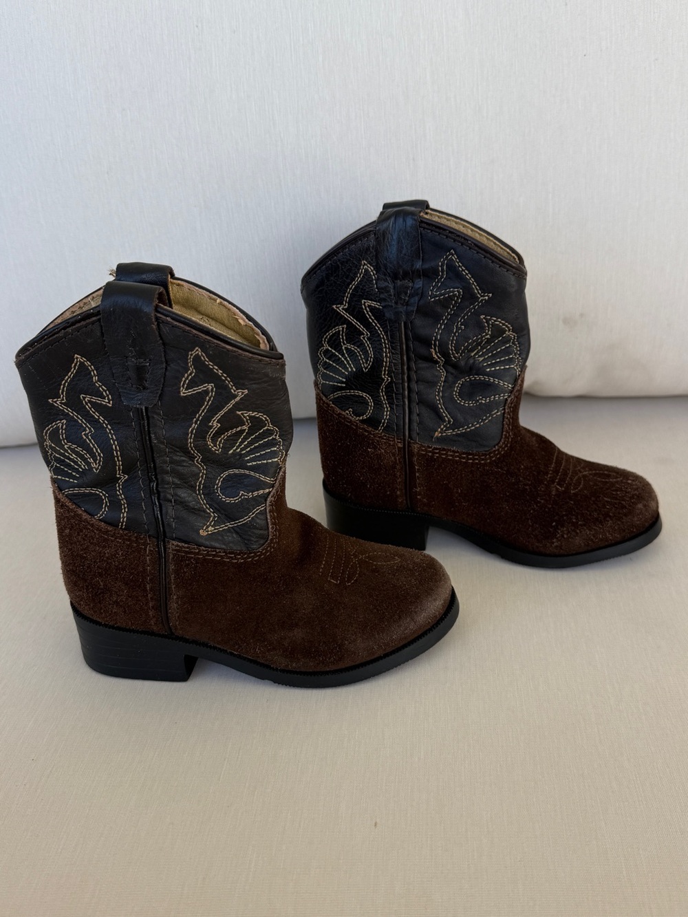 Masterson Toddler Cowboy Boots Size 5 Brown Suede Leather Western Embroidered